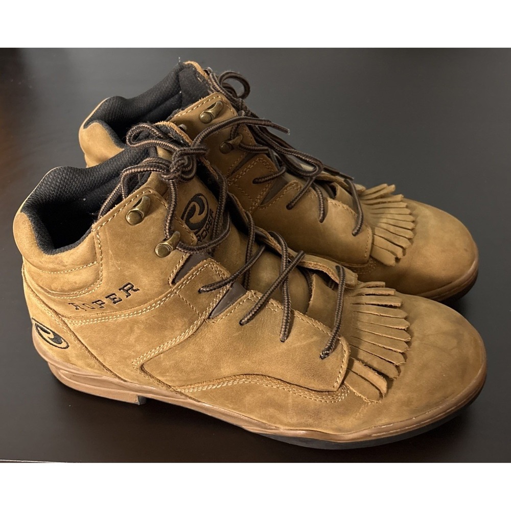 Roper Horseshoes Ankle Boots Men's Size 11 Kiltie Leather Upper Tan Lace Up